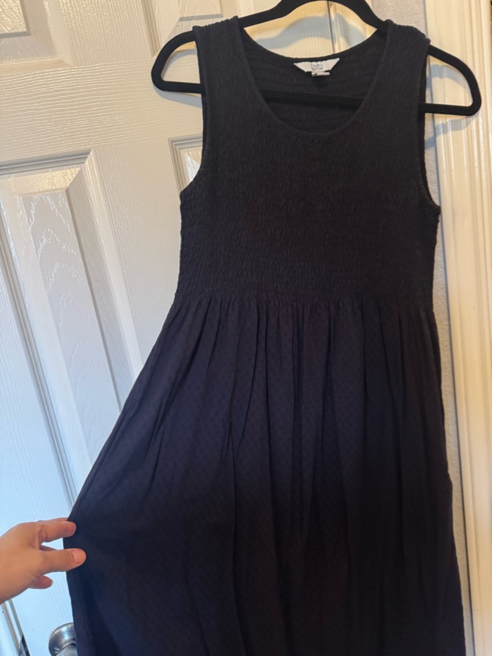 croft & barrow Navy Sleeveless Smocked Waist Casual Dress